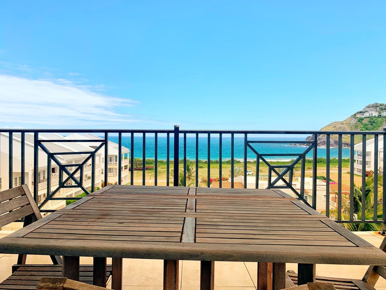 Balcony views in the St. Christopher Club Gardens 3 Bed- 3 Bath Frigate Bay Student Rentals