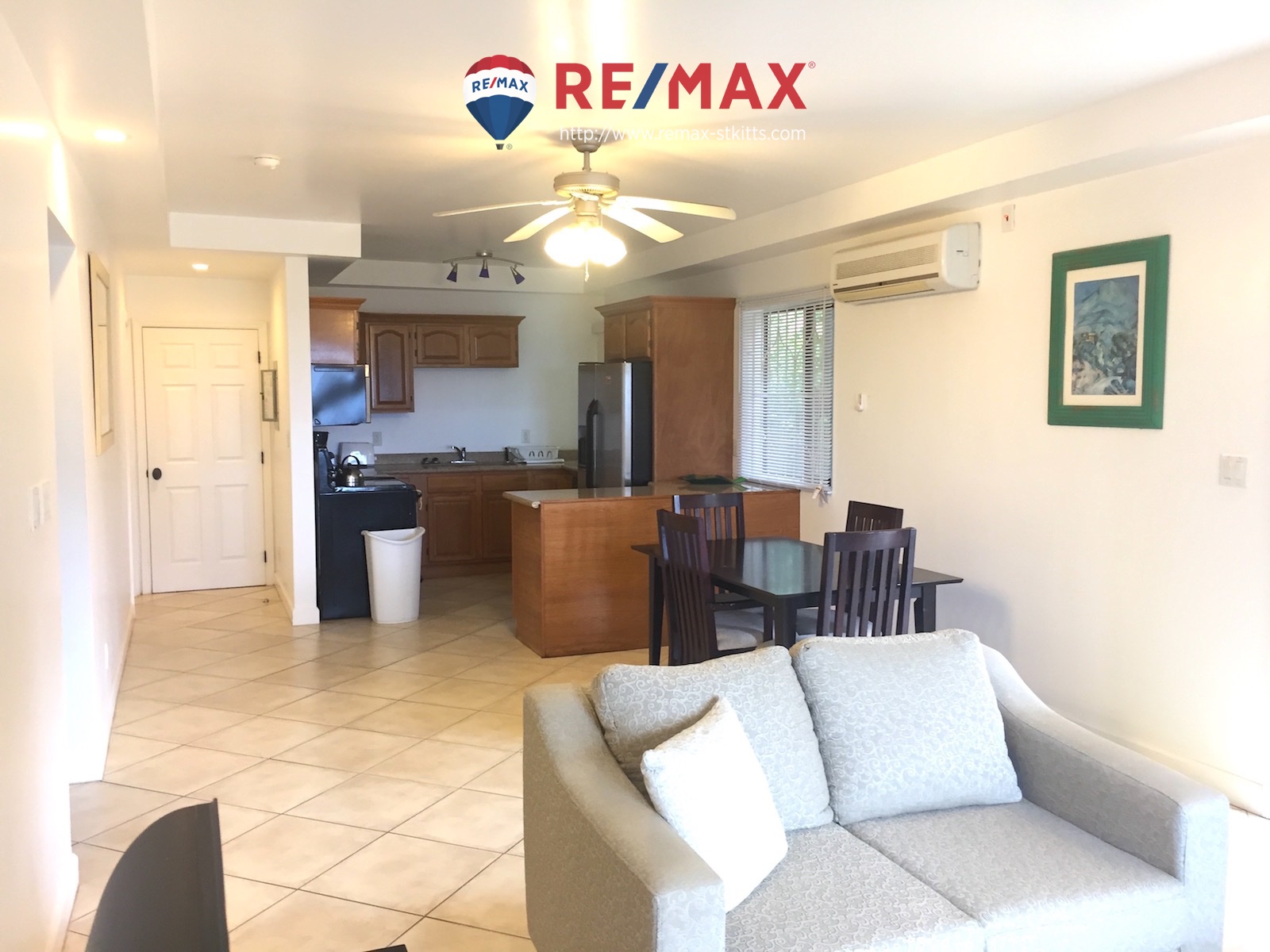 KItchen and dining room of  Manor By The Sea 3 Bed, 3 Bath St.Kitts Student Rental 
