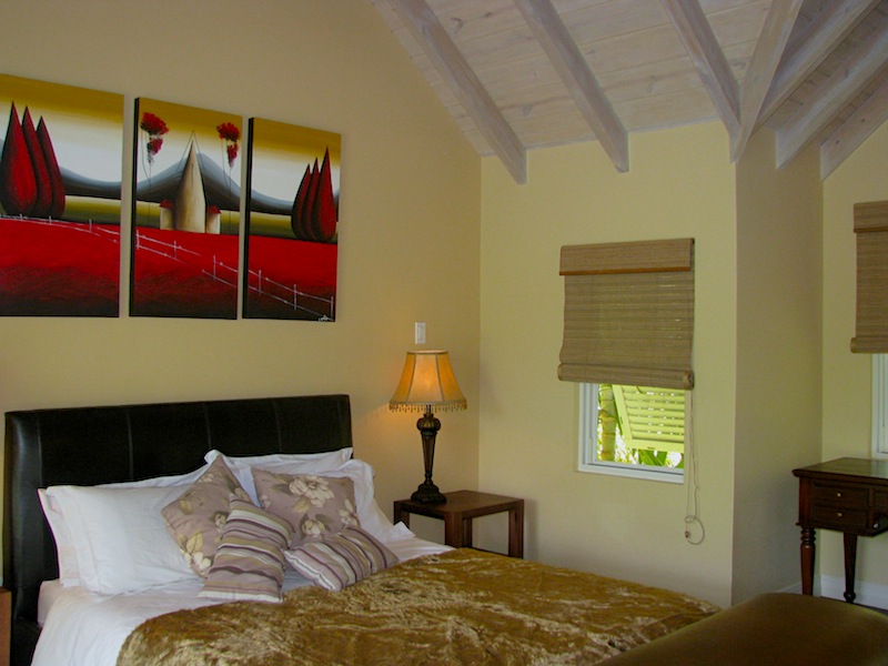 Master bedroom in the Calypso Paradise Villa